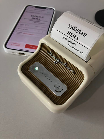 The Cream Label Printer + Free Roll of 230 Labels